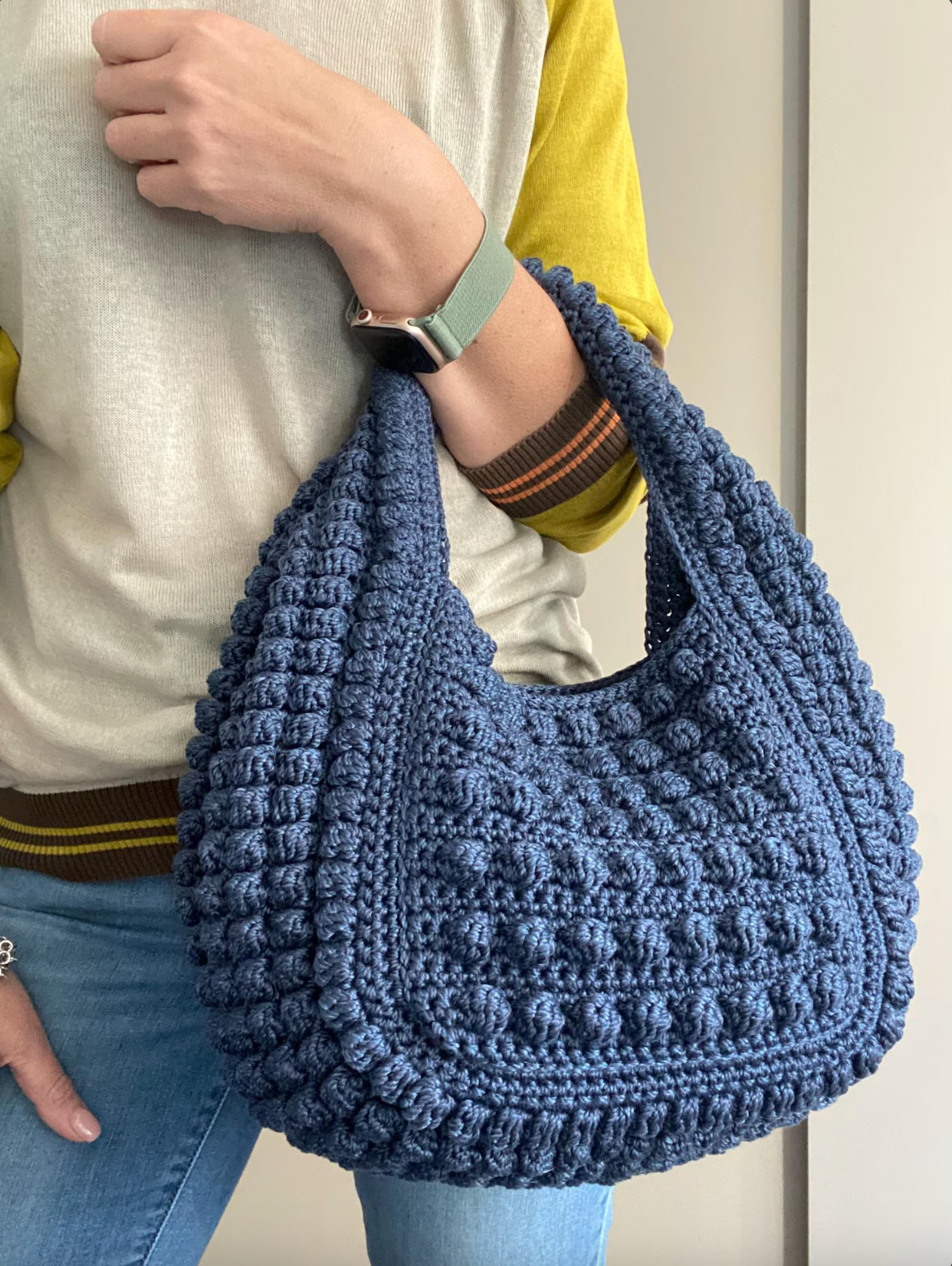 Ferrara Crochet Bag Pattern – 2 Handle Light Wool Tote (Digital Download)