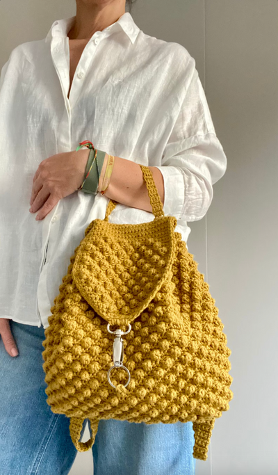 Iris Crochet Backpack Pattern – Raffia Bag, Summer Tote & Beach Purse (Digital Download)