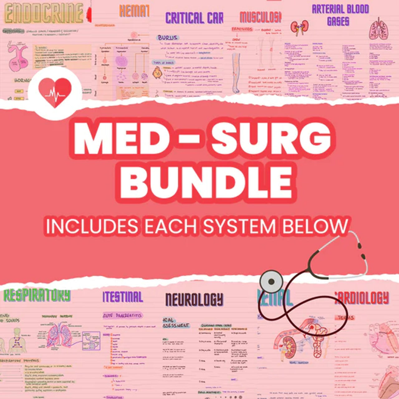 Med-Surg Notes Bundle - Study Guide For Nursing Students